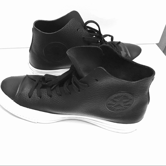 Converse Prime Hi Top Black Leather Sneakers - Picture 2 of 15